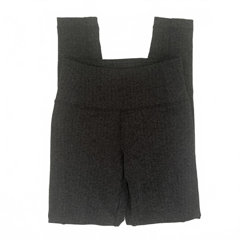Athleta | Delancey Herringbone Tights Leggings Black Gray Back Pockets XXS